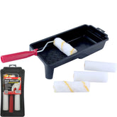 Dekton Mini Paint Roller Frame Gloss & Emulsion Sleeves Decorating 100mm Set