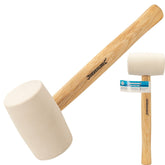 Silverline 16oz White Rubber Hammer Mallet Hardwood Shaft Grip Handle DIY