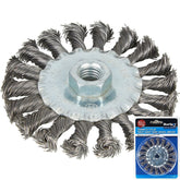 BlueSpot Twist Knot Wire Wheel Flat Brush Rust Paint Removal M14 100mm 4"