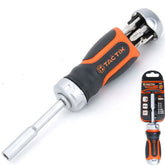 Tactix 150mm 7 in 1 Magnetic Ratchet Handle Screwdriver With Bit Set 6"