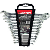 Dekton 12pc Combination Spanner Set Metric Steel Chrome Plated 6mm - 22mm