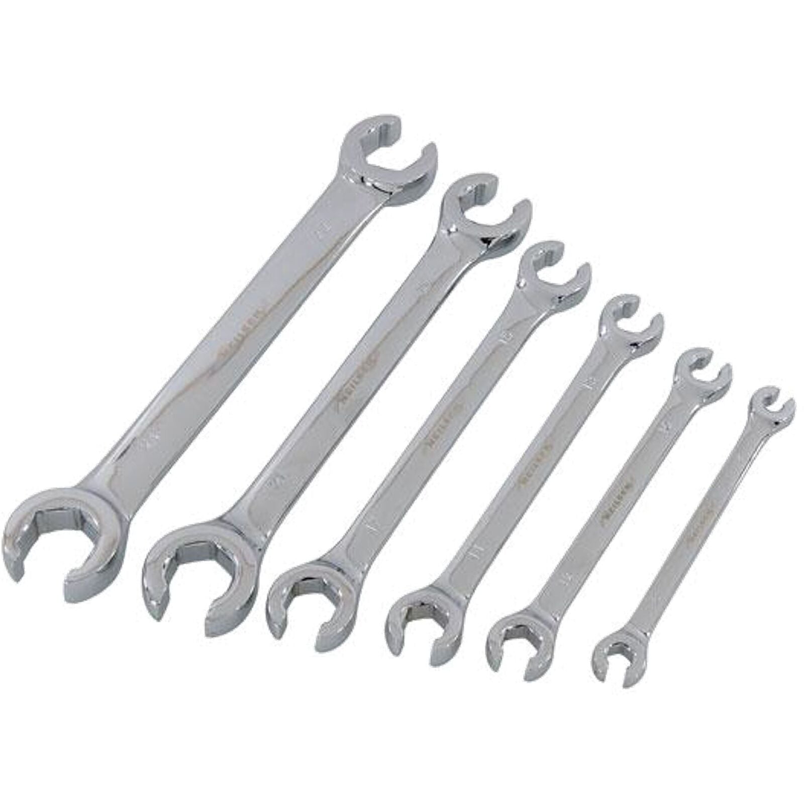 Neilsen Flare Nut Wrench Open-Ended Brake Pipe Spanner Set 6pc 6mm ? 24mm Neilsen Flare Nut Wrench Open-Ended Brake Pipe Spanner Set 6pc 6mm ? 24mm