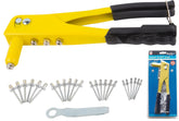 BlueSpot Hand Pop Rivet Gun With 60 Rivets And 4 Size Riveter Nozzles 09101
