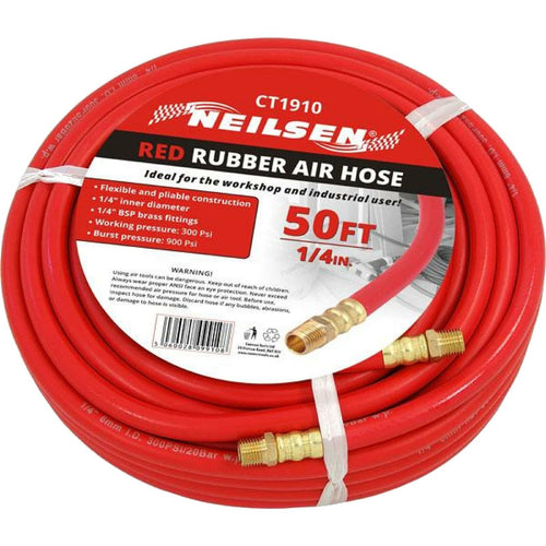 Neilsen Rubber Air Hose Line 50ft For Air Compressor 1/4" BSP 300 psi