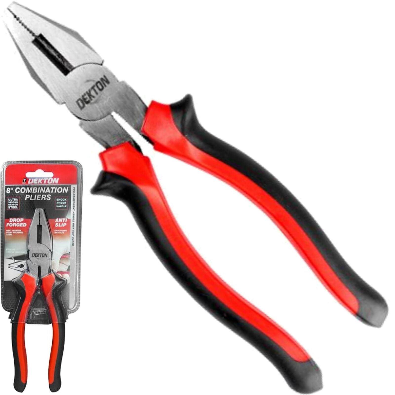 Dekton 200mm Soft Grip Combination Pliers Wire Cutters Plier Tool 8" Dekton 200mm Soft Grip Combination Pliers Wire Cutters Plier Tool 8"