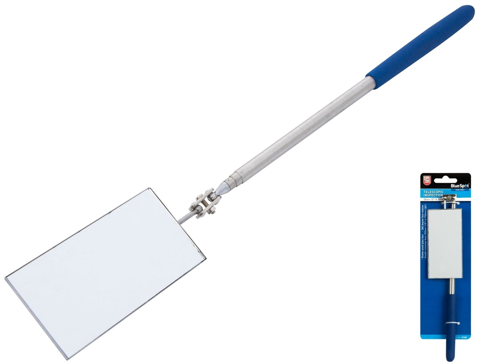 Bluespot Mechanics Inspection Mirror Telescopic Extending Rectangle 2" X 4" Bluespot Mechanics Inspection Mirror Telescopic Extending Rectangle 2" X 4"