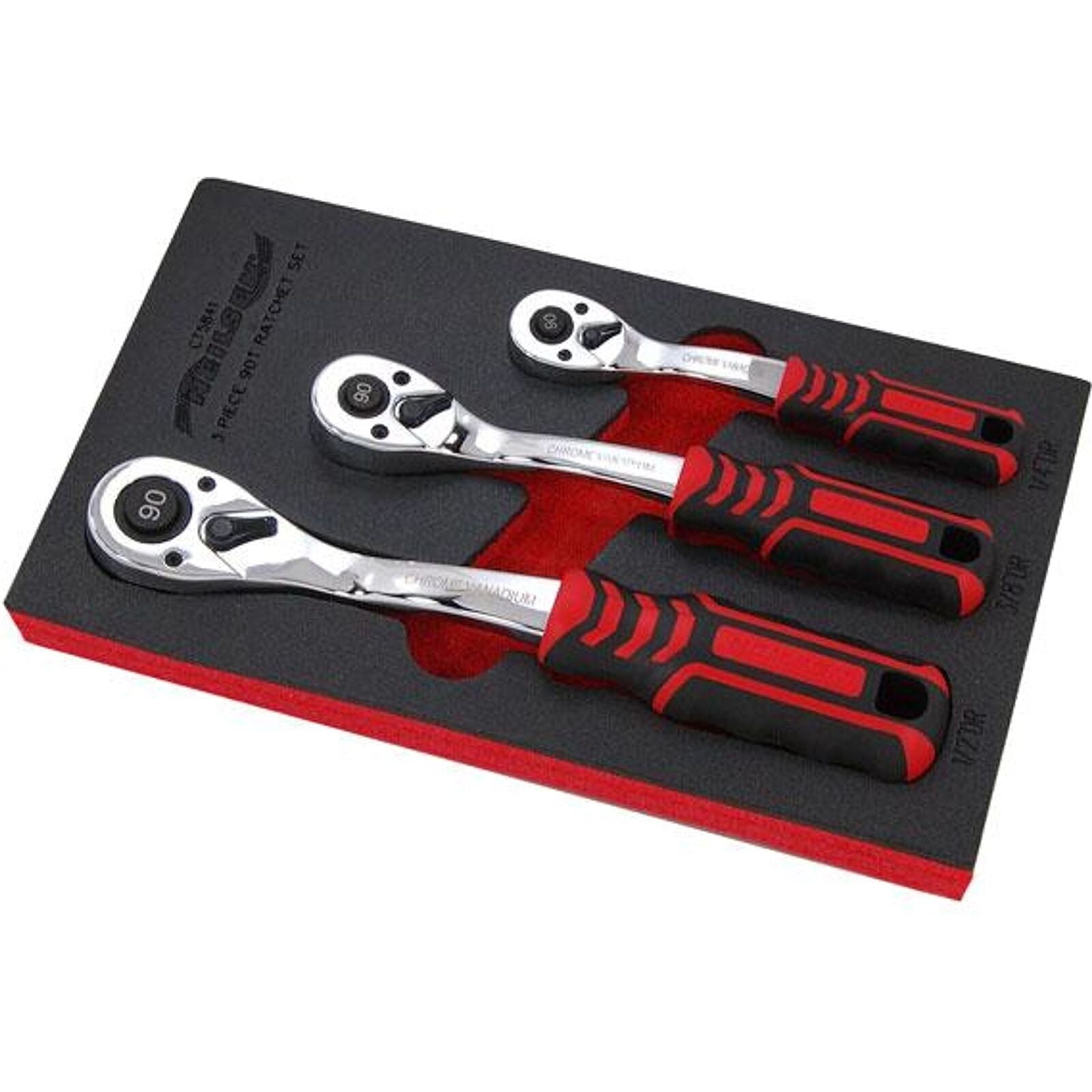 Neilsen Socket Soft Grip Ratchet Curved Handle 1/4" 3/8" 1/2" Set EVA Foam 3pc Neilsen Socket Soft Grip Ratchet Curved Handle 1/4" 3/8" 1/2" Set EVA Foam 3pc