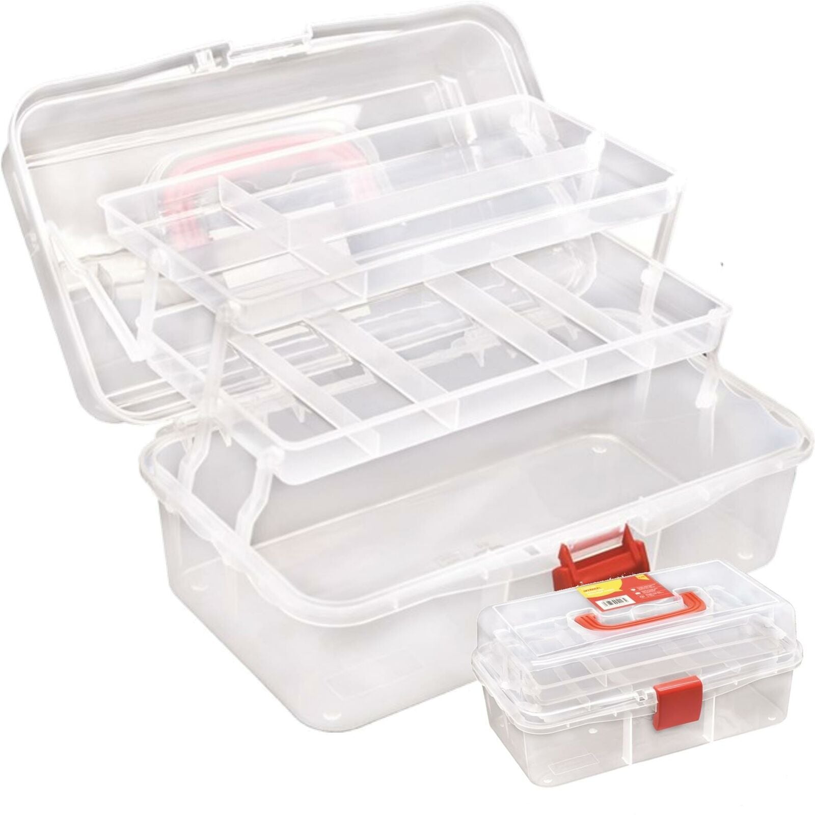 Amtech 32cm Plastic Organiser Storage Tool Box 3 Tier Layers Compartment Amtech 32cm Plastic Organiser Storage Tool Box 3 Tier Layers Compartment