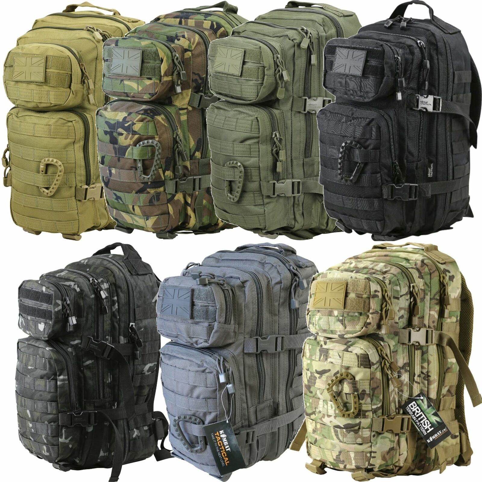 Kombat UK Small Tactical Army Assault Military Molle Bag Back Pack