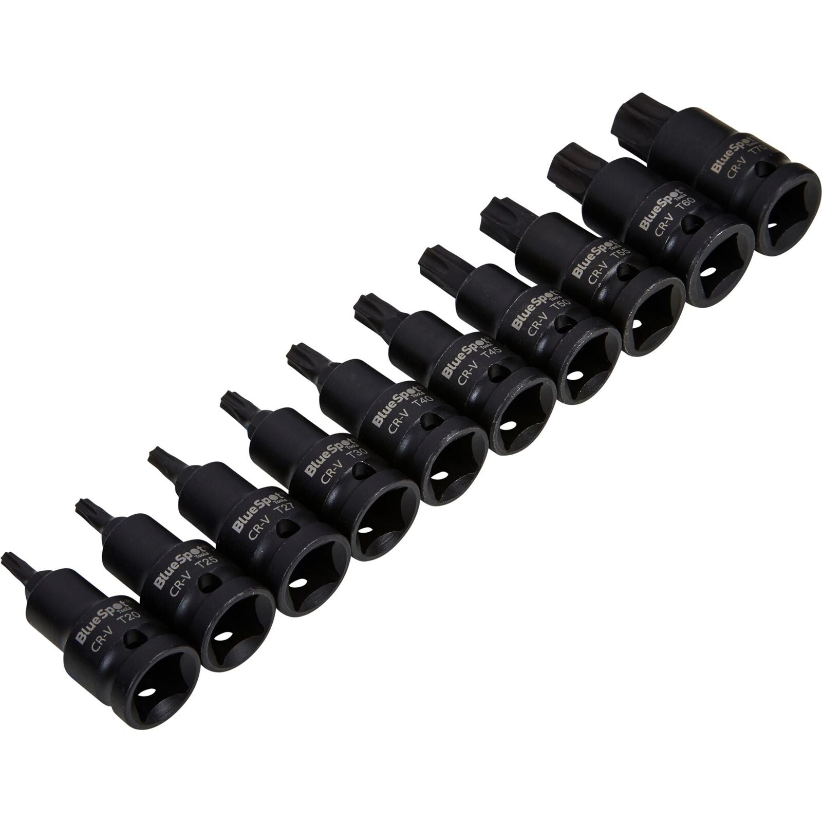 BlueSpot Impact Key Torx 1/2" Drive Bit Socket Set T20 - T70 Bits 10pc BlueSpot Impact Key Torx 1/2" Drive Bit Socket Set T20 - T70 Bits 10pc