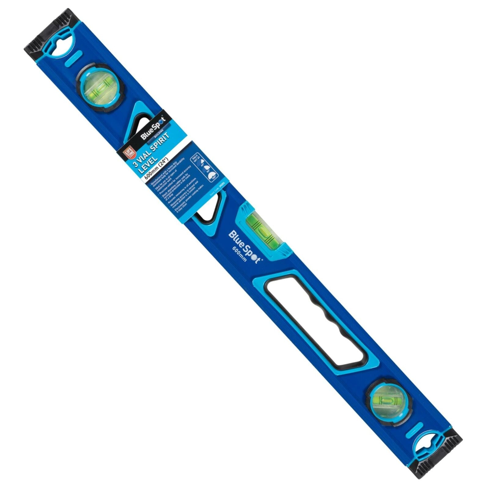 Bluespot Spirit Level Trade Box Tool Builders & DIY Vial 600mm 24" 60cm Bluespot Spirit Level Trade Box Tool Builders & DIY Vial 600mm 24" 60cm