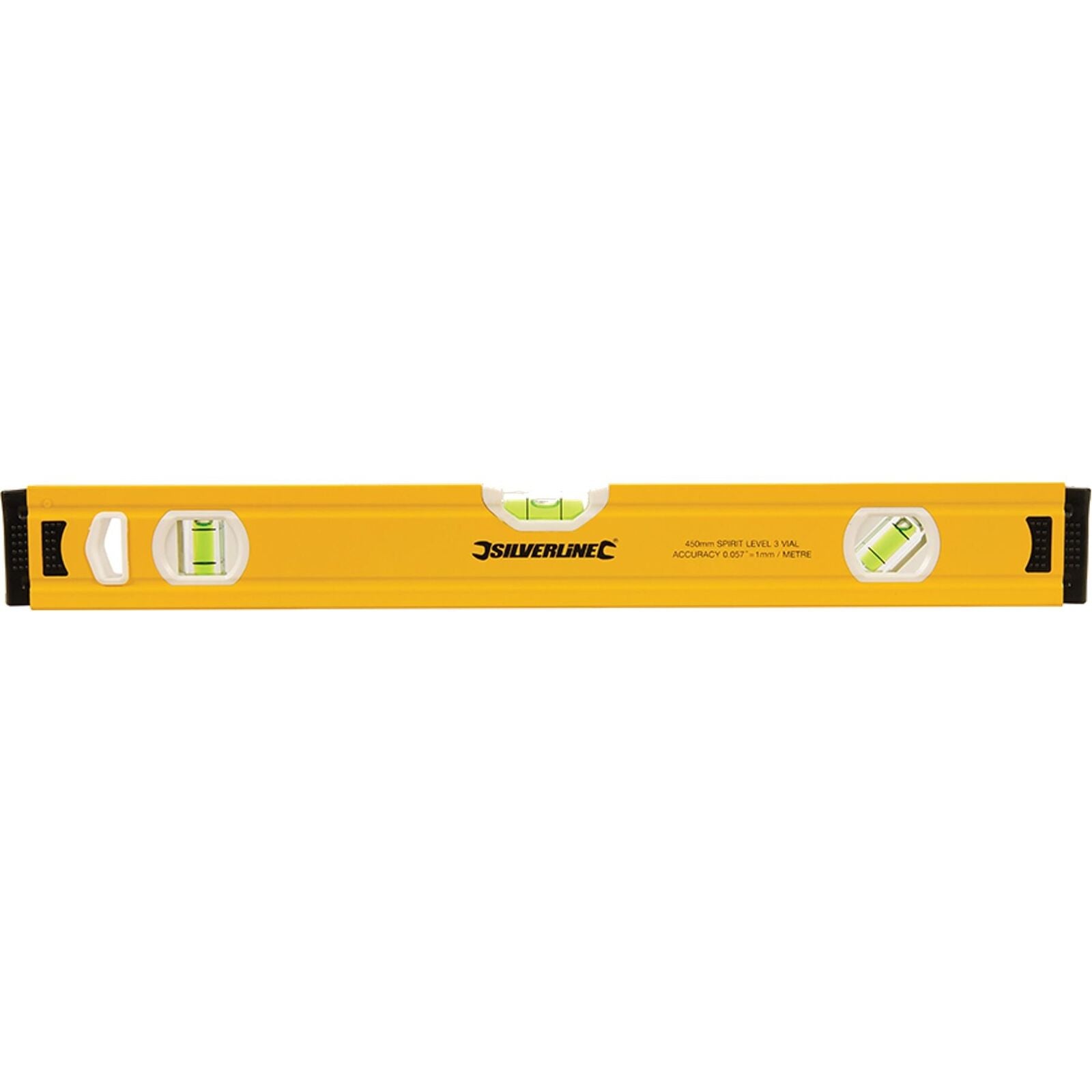Silverline Spirit Level Trade Box Tool Builders & DIY Vial 450mm 18" 45cm Silverline Spirit Level Trade Box Tool Builders & DIY Vial 450mm 18" 45cm