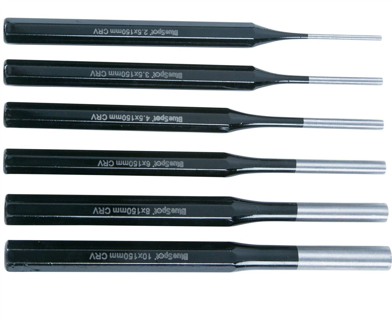 BlueSpot Pin Punch Set 6pce Hand Tools Mechanical Metal Holes Drill Punches BlueSpot Pin Punch Set 6pce Hand Tools Mechanical Metal Holes Drill Punches