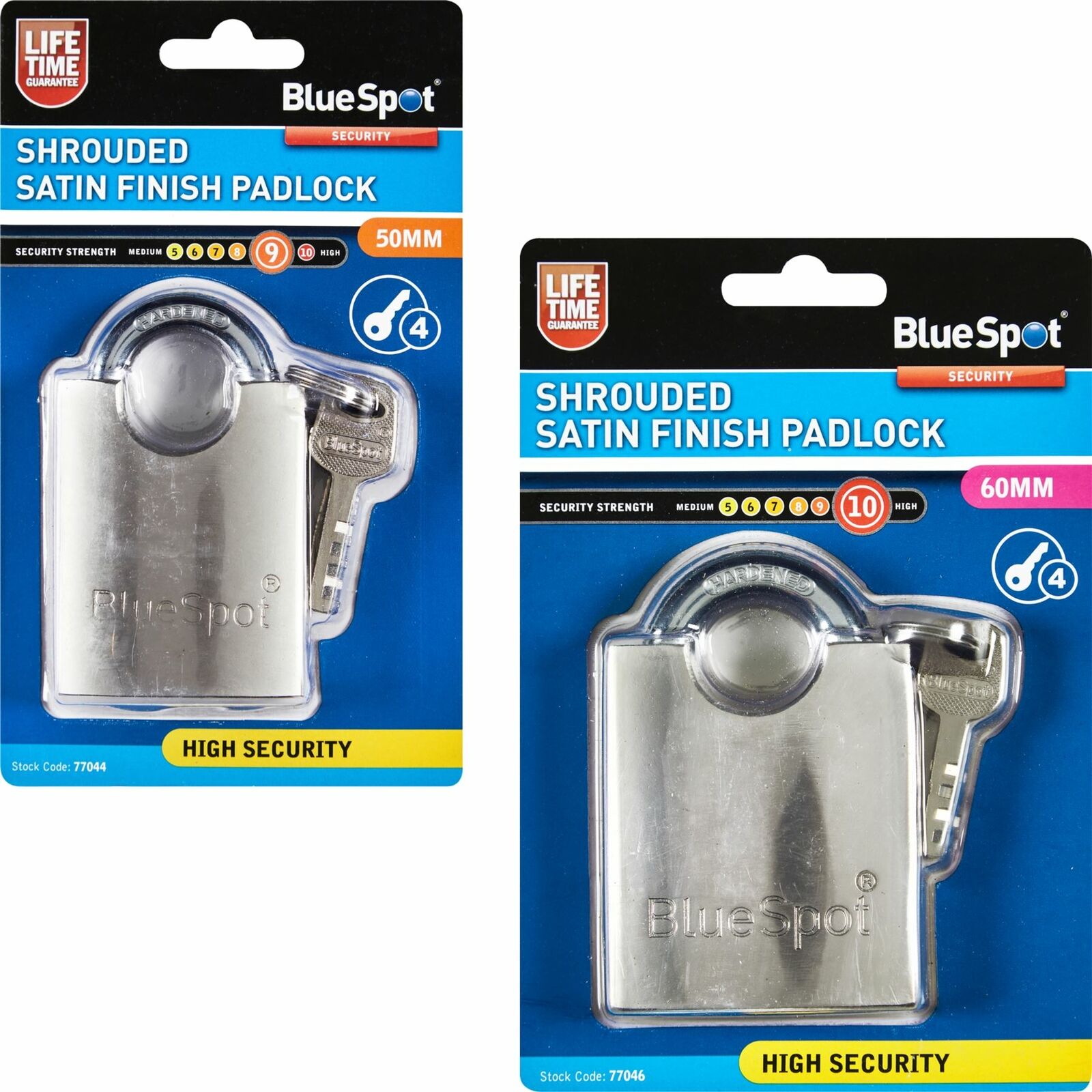 Bluespot High Security Shrouded Closed Shackle Padlock Steel Chain Lock 4 Keys Bluespot High Security Shrouded Closed Shackle Padlock Steel Chain Lock 4 Keys