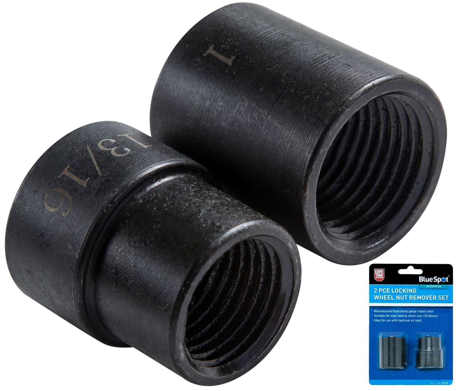 BlueSpot Locking Wheel Nut remover 19 - 26mm Emergency Lug Nut Socket Set 1/2" BlueSpot Locking Wheel Nut remover 19 - 26mm Emergency Lug Nut Socket Set 1/2"