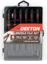 6PC MINI NEEDLE FILE SET+CASE Flat Round Triangle Slim Jewellery Model Tool NEW