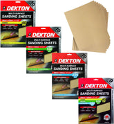 Dekton Packs of Sanding Sheet Sandpaper 40, 100, 220 Grit Or Assorted Pack