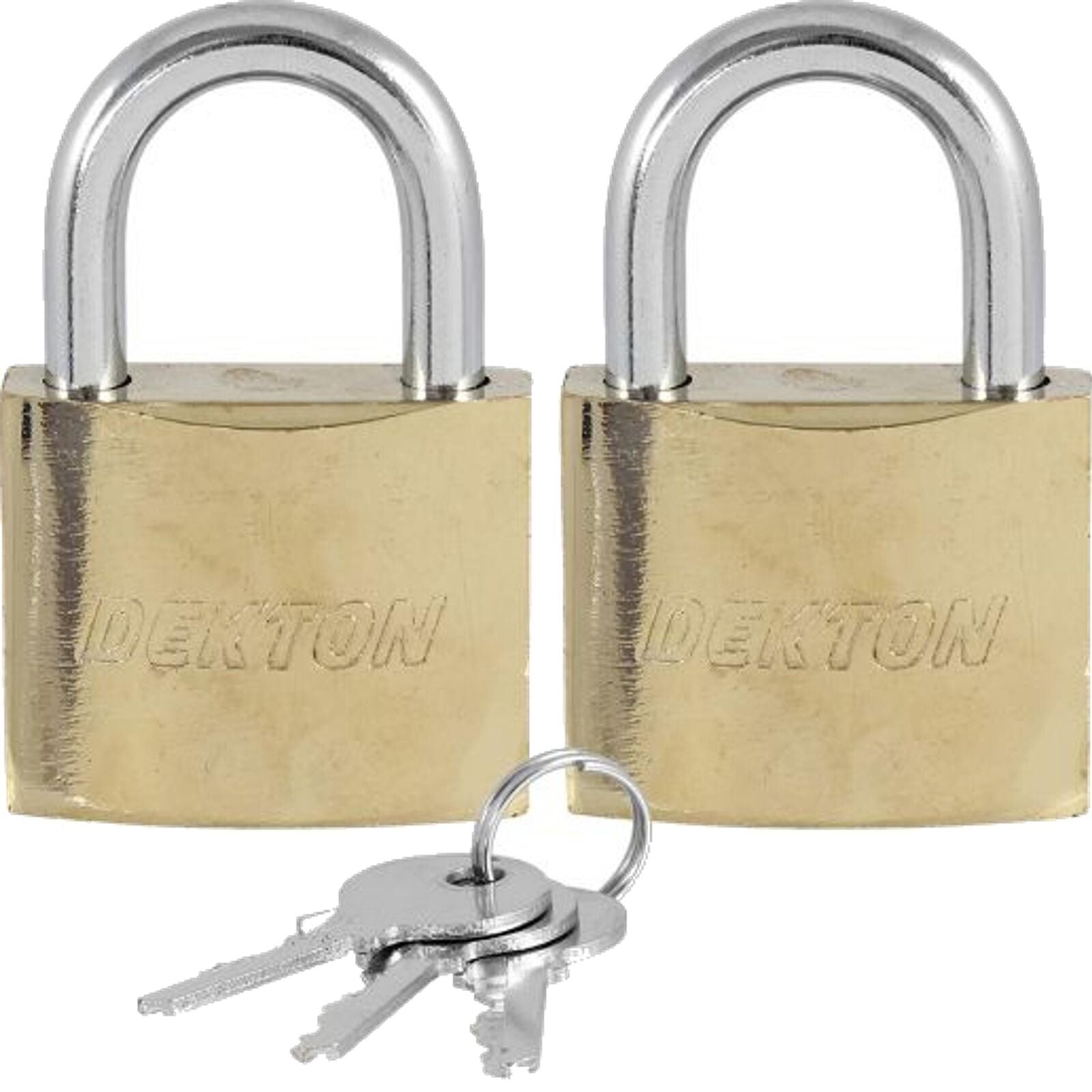 Dekton 2pc 40mm Short Steel Shackle Outdoor Security Padlock & Keys Alike Dekton 2pc 40mm Short Steel Shackle Outdoor Security Padlock & Keys Alike