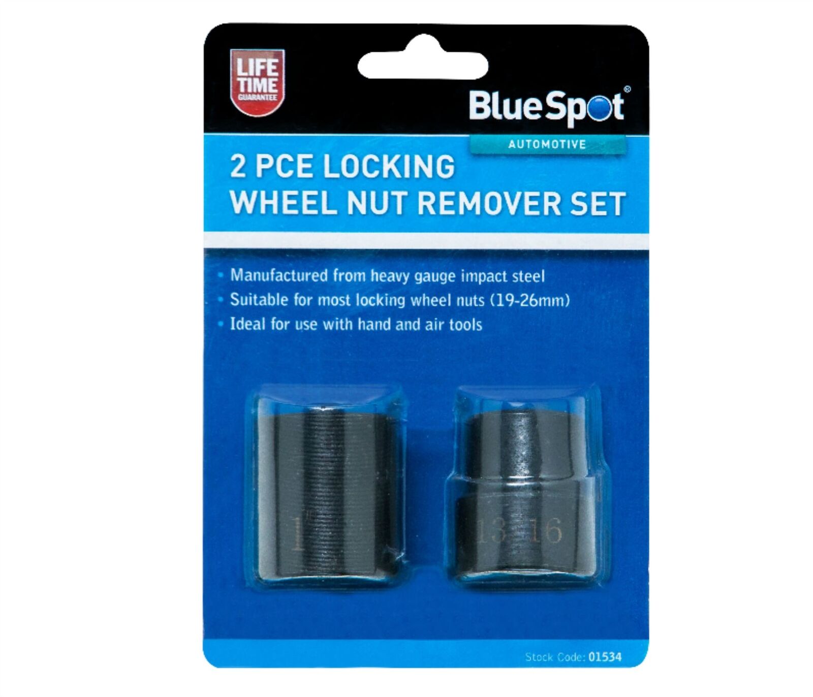 BlueSpot Locking Wheel Nut remover 19 - 26mm Emergency Lug Nut Socket Set 1/2" BlueSpot Locking Wheel Nut remover 19 - 26mm Emergency Lug Nut Socket Set 1/2"