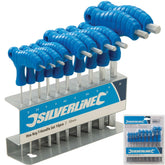 Silverline 10pc Long Metric Double Ended Hex Allen Key Set Allan T Handle 2-10mm
