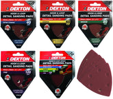 Dekton Detail Palm Sanding Pads Triangle Sheets 40 60 80 120 Or Mixed Grit 93mm