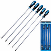 BlueSpot 5pc Extra Long Reach Screwdriver Set Phillips Flat Magnetic Tip 450mm