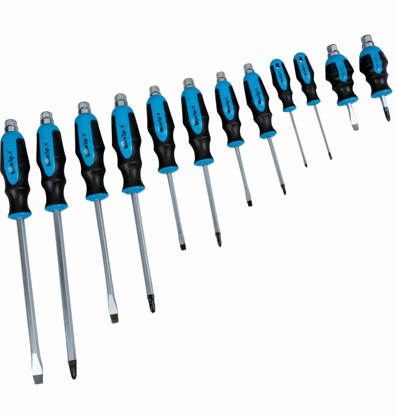 BlueSpot Screwdriver Set Hex Impact Bolster Handle Magnetic Tip Screwdrivers BlueSpot Screwdriver Set Hex Impact Bolster Handle Magnetic Tip Screwdrivers