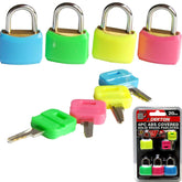 Dekton 4pc ABS Covered 20mm Steel Shackle Outdoor Security Padlock & Keys Alike