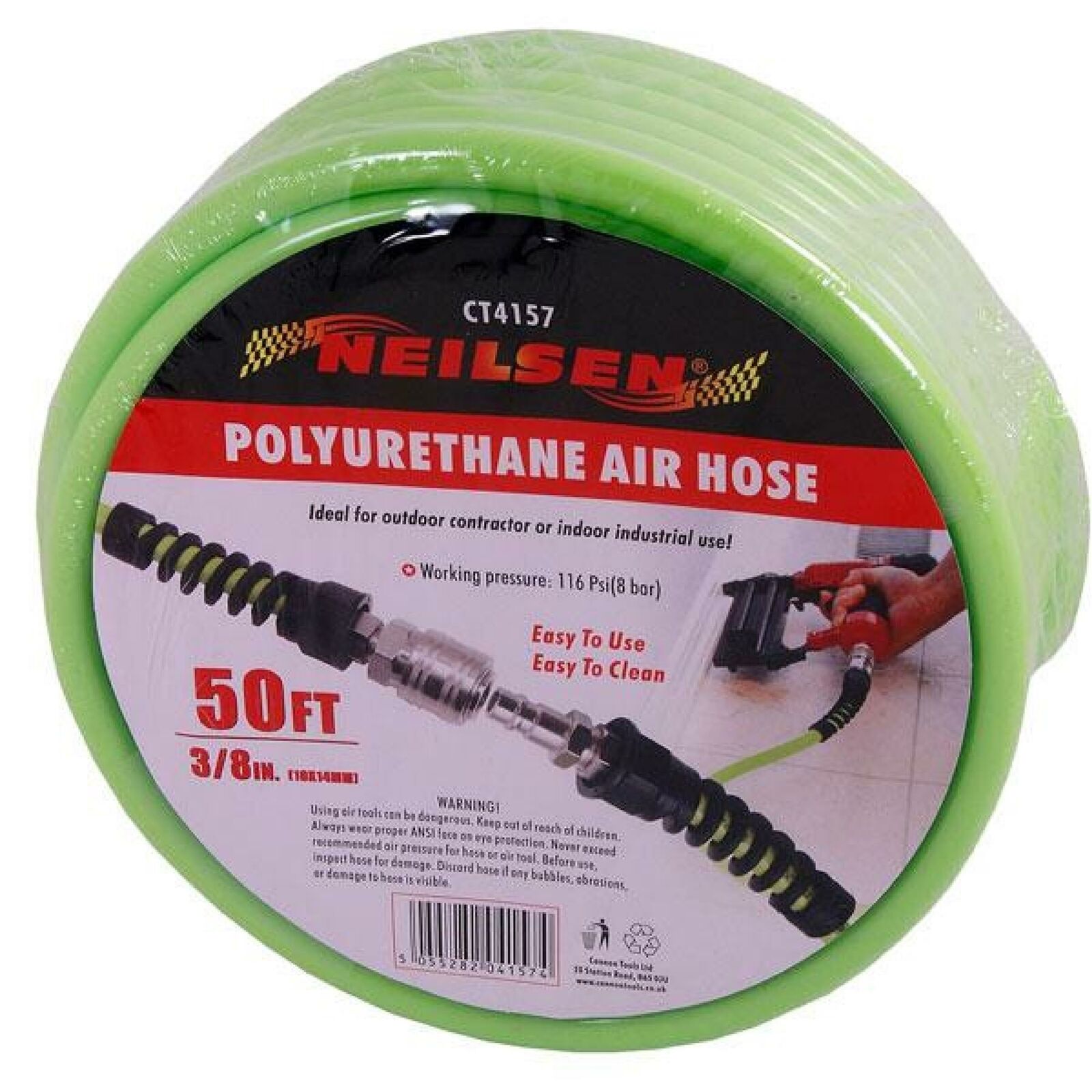 Neilsen Polyurethane Air Hose Line 50ft For Air Compressor 3/8" BSP 116 psi Neilsen Polyurethane Air Hose Line 50ft For Air Compressor 3/8" BSP 116 psi