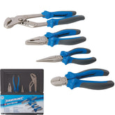 Silverline 4pc Soft Grip Long Nose Side Cutter Combination Waterpump Pliers Set