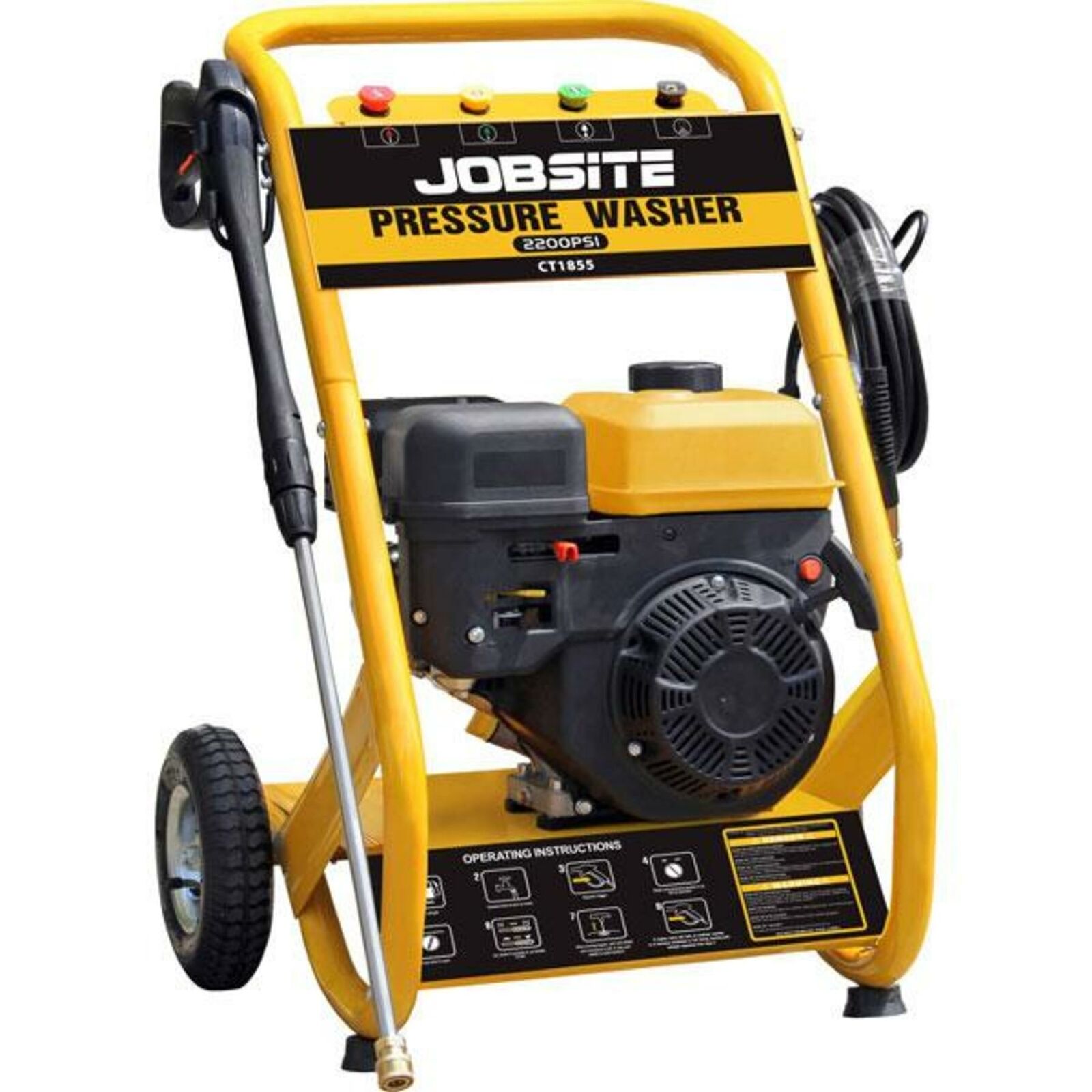 Jobsite Petrol Pressure Washer 2200 PSI 6.5HP High Power Jet 4 Stroke Garden Car Jobsite Petrol Pressure Washer 2200 PSI 6.5HP High Power Jet 4 Stroke Garden Car