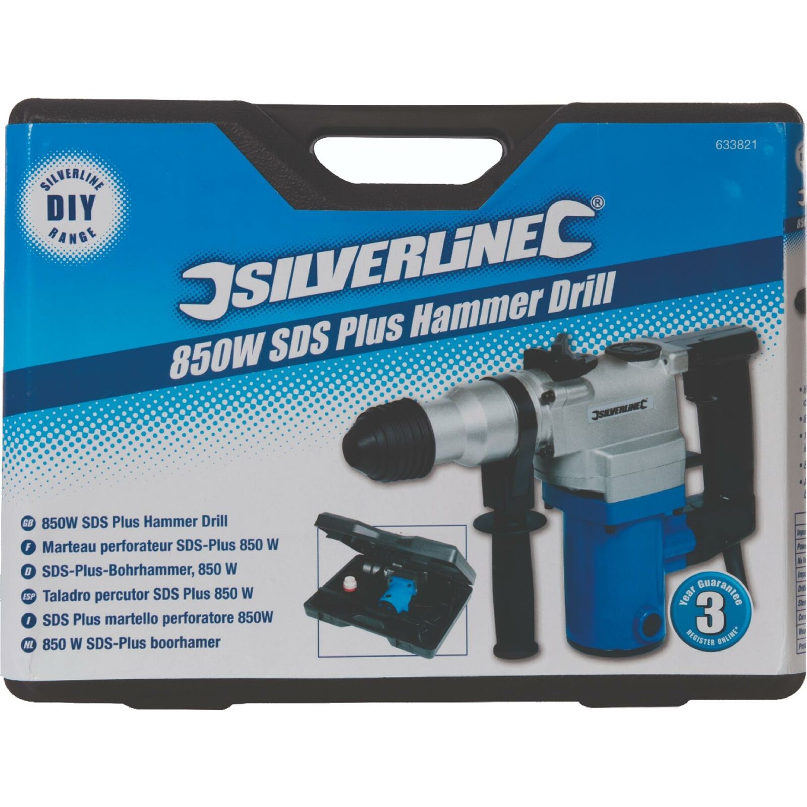 Silverline 850W Variable Speed Electric SDS Plus Hammer Breaker Drill Silverline 850W Variable Speed Electric SDS Plus Hammer Breaker Drill