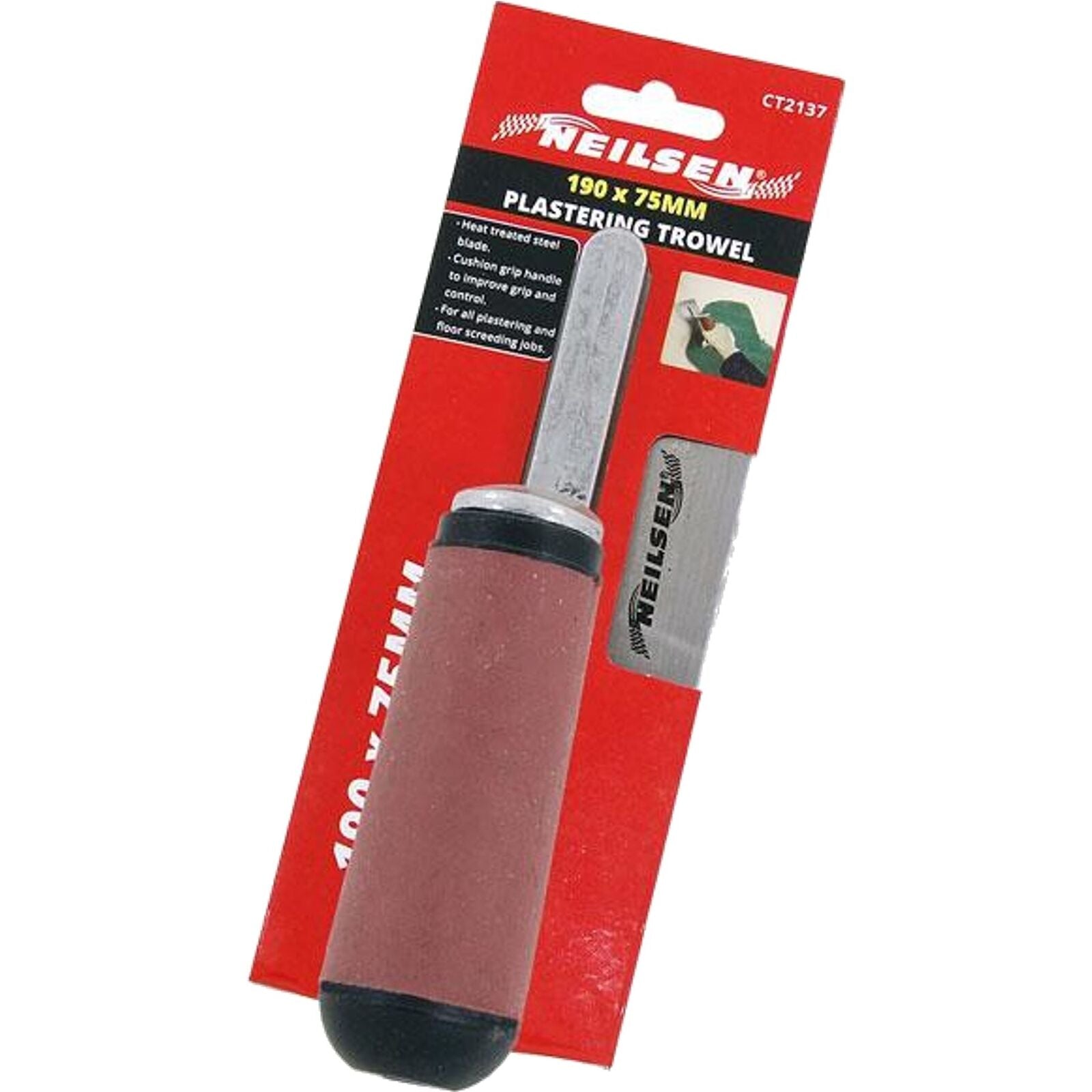 Neilsen Soft Grip Handle Plastering Finishing Flooring Pipe Trowel 190mm DIY Neilsen Soft Grip Handle Plastering Finishing Flooring Pipe Trowel 190mm DIY
