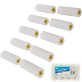 Silverline 10pc Mini Replacement Roller Sleeves Painting Decorating 100mm Set
