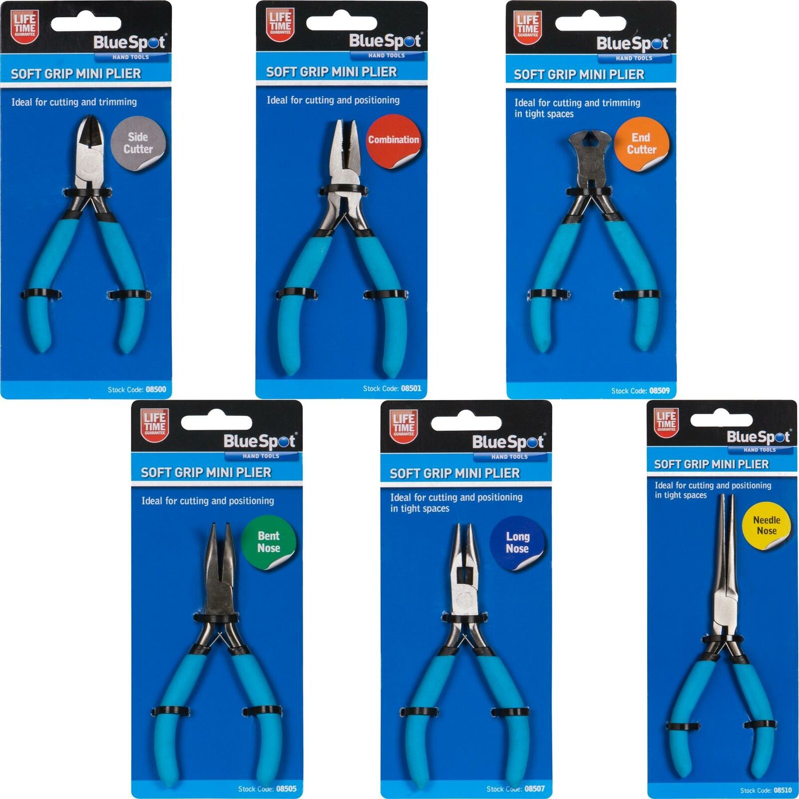 BlueSpot Jewellery Making Mini Pliers Extra Long Bent Nose Side End Cutter Tools BlueSpot Jewellery Making Mini Pliers Extra Long Bent Nose Side End Cutter Tools
