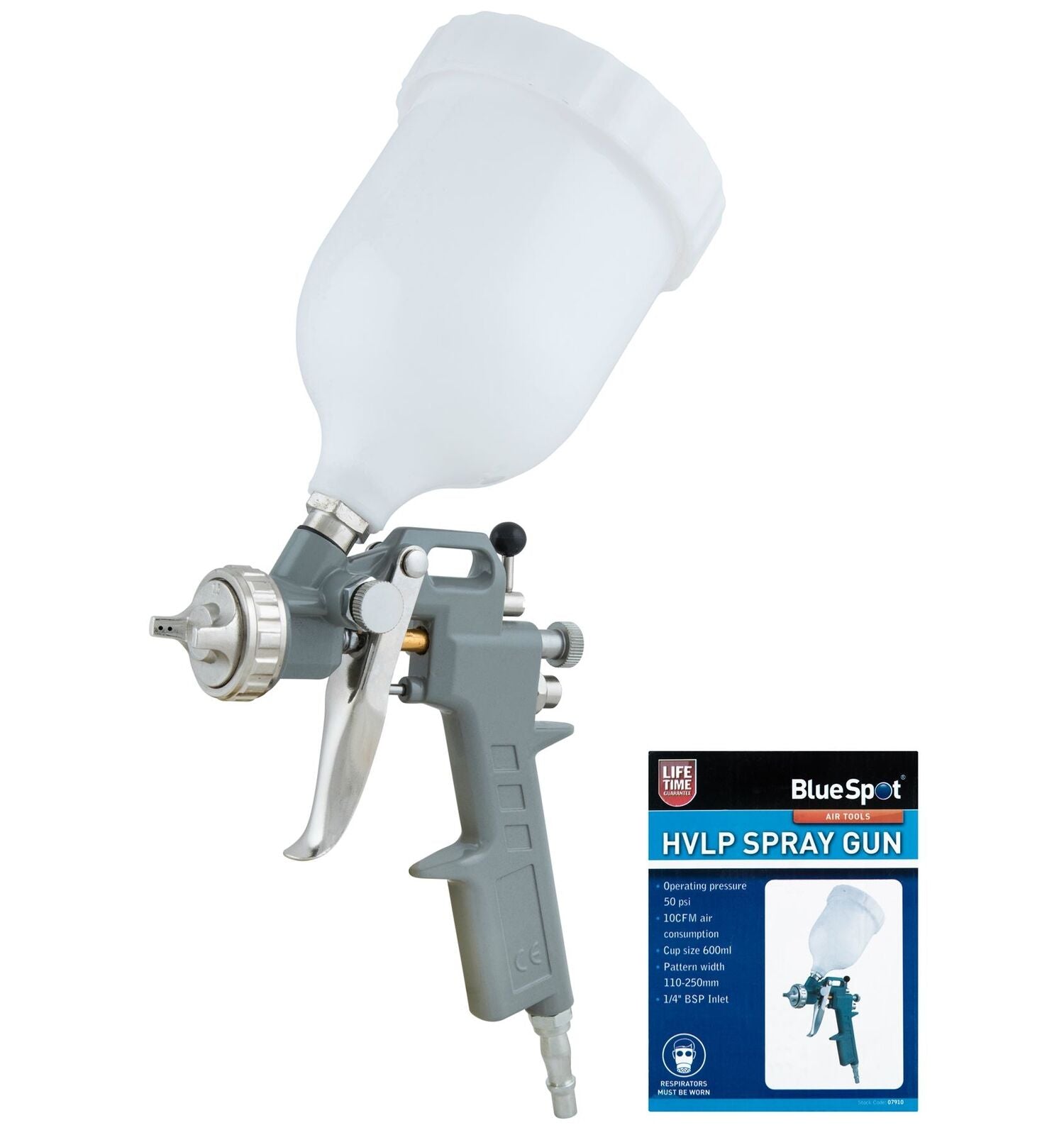 Bluespot HVLP Gravity Feed Air Paint Spray Gun 600ml Cup With 1.5mm Nozzle Bluespot HVLP Gravity Feed Air Paint Spray Gun 600ml Cup With 1.5mm Nozzle