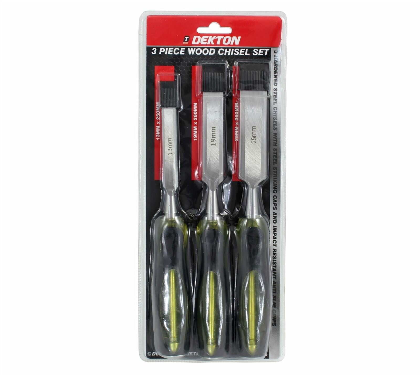Dekton 3pc Wood Chisel Set Woodworking Carpentry Bevel Edge Cut 13mm 19mm 25mm Dekton 3pc Wood Chisel Set Woodworking Carpentry Bevel Edge Cut 13mm 19mm 25mm