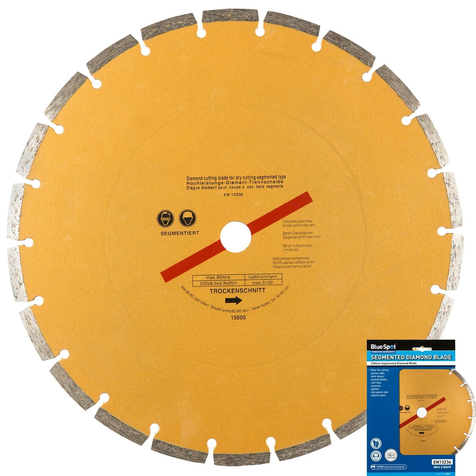 BlueSpot Segmented Diamond Cutting Blade Disc Masonry Brick Grinder 230mm 9" BlueSpot Segmented Diamond Cutting Blade Disc Masonry Brick Grinder 230mm 9"