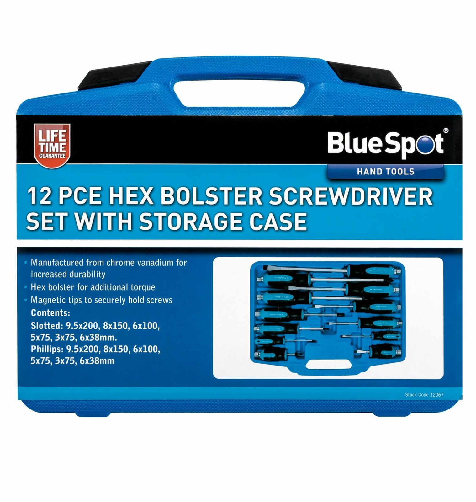 BlueSpot Screwdriver Set Hex Impact Bolster Handle Magnetic Tip Screwdrivers BlueSpot Screwdriver Set Hex Impact Bolster Handle Magnetic Tip Screwdrivers
