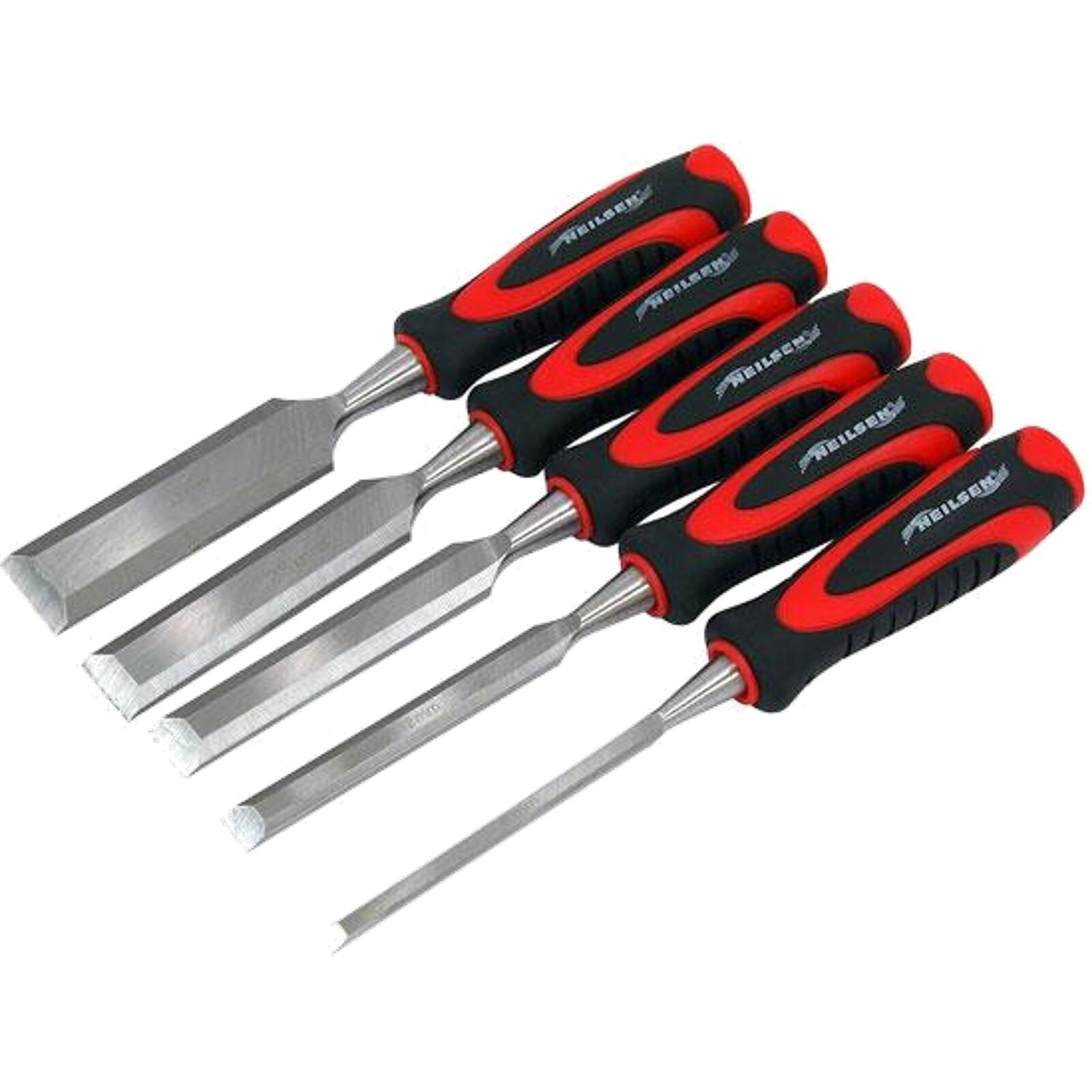 Neilsen 5pc Wood Bevel Edge Carpentry Joiner Woodwork Chisel Set Soft Grip Neilsen 5pc Wood Bevel Edge Carpentry Joiner Woodwork Chisel Set Soft Grip