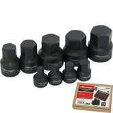 Neilsen Low Profile Stubby Short Impact Hex Bit Socket Set 6mm - 19mm 9pc