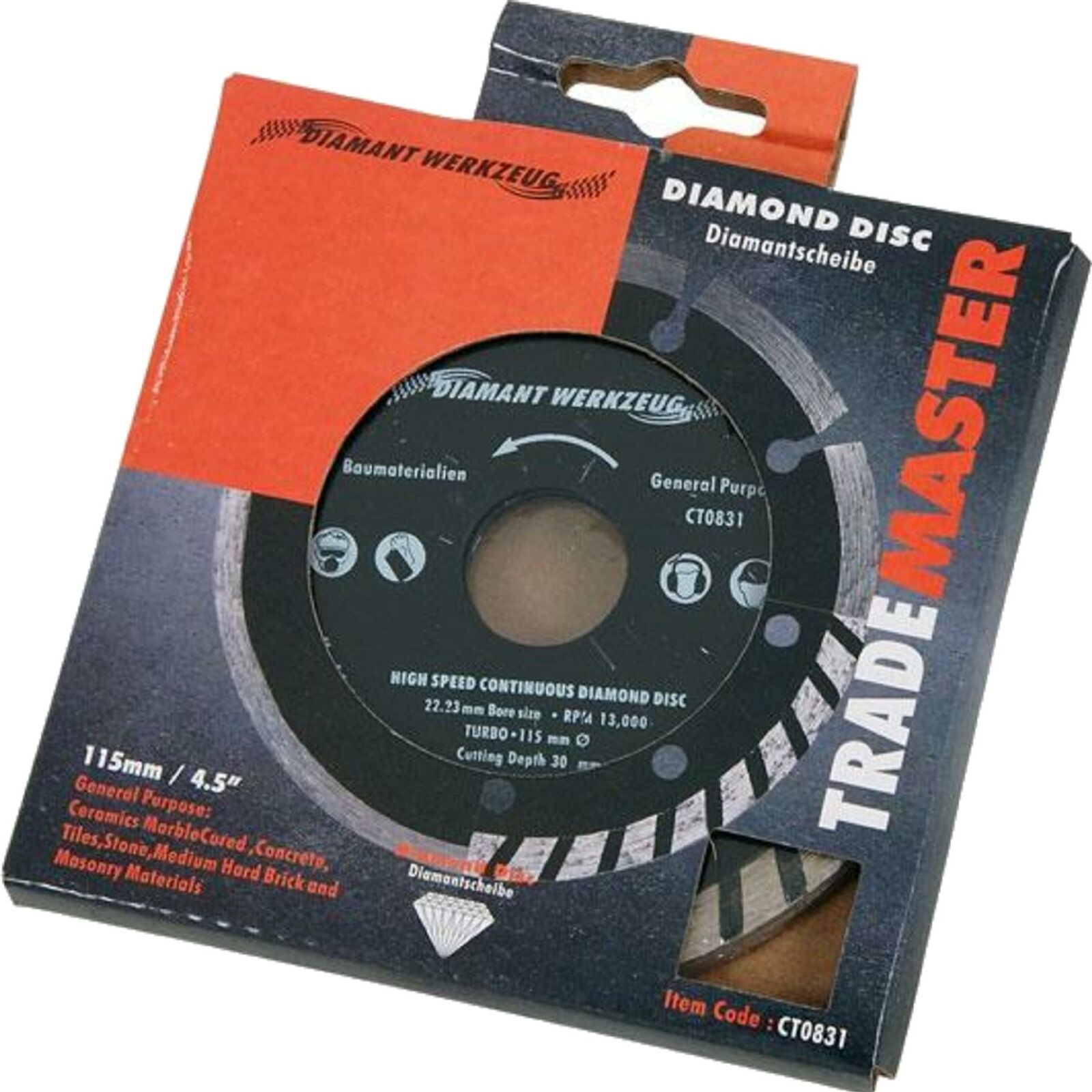 Neilsen 3pc Dry Diamond Cutting Blade Disc Brick Grinder 115mm 4.5" Set Neilsen 3pc Dry Diamond Cutting Blade Disc Brick Grinder 115mm 4.5" Set