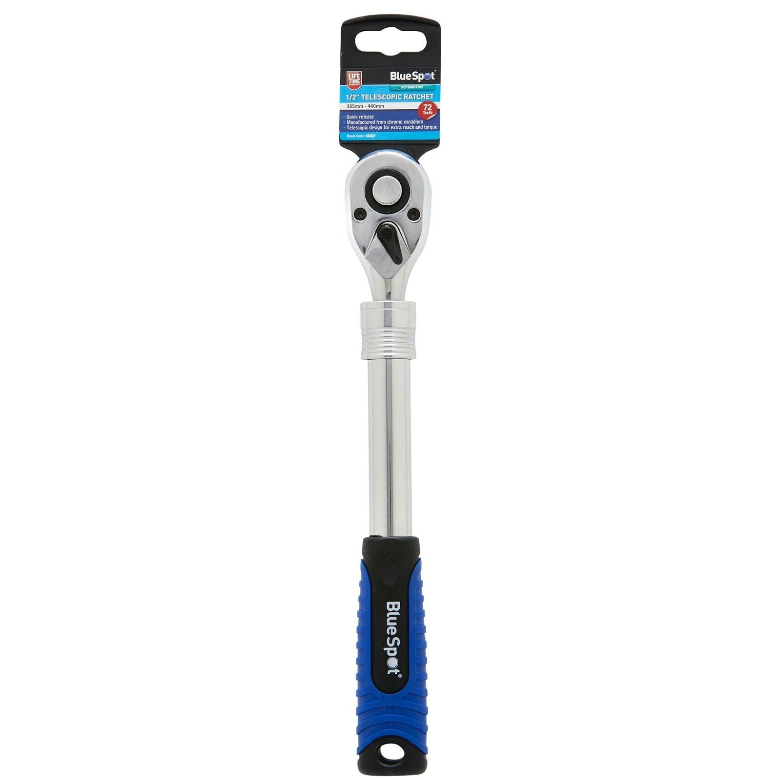 BlueSpot Socket Extendable Telescopic Ratchet Handle Quick Release 72 Teeth 1/2" BlueSpot Socket Extendable Telescopic Ratchet Handle Quick Release 72 Teeth 1/2"