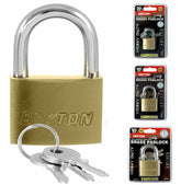 Dekton Brass Body & Barrel Security Padlock Steel Shackle 3 Keys 30 40 Or 50mm