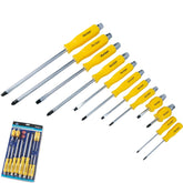 Bluespot 12pc Magnetic Hex Bolster Slotted Pozi Flat Screwdriver Set