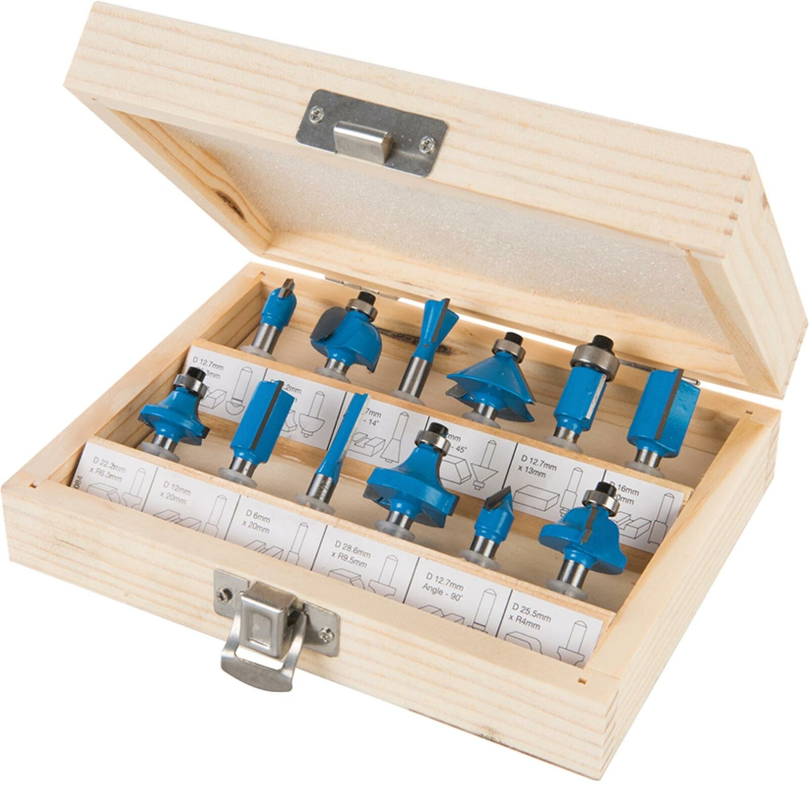 Silverline 12pc TCT Edge Cutting Router Bits 1/4? Shank Grooving Rounding Set Silverline 12pc TCT Edge Cutting Router Bits 1/4? Shank Grooving Rounding Set