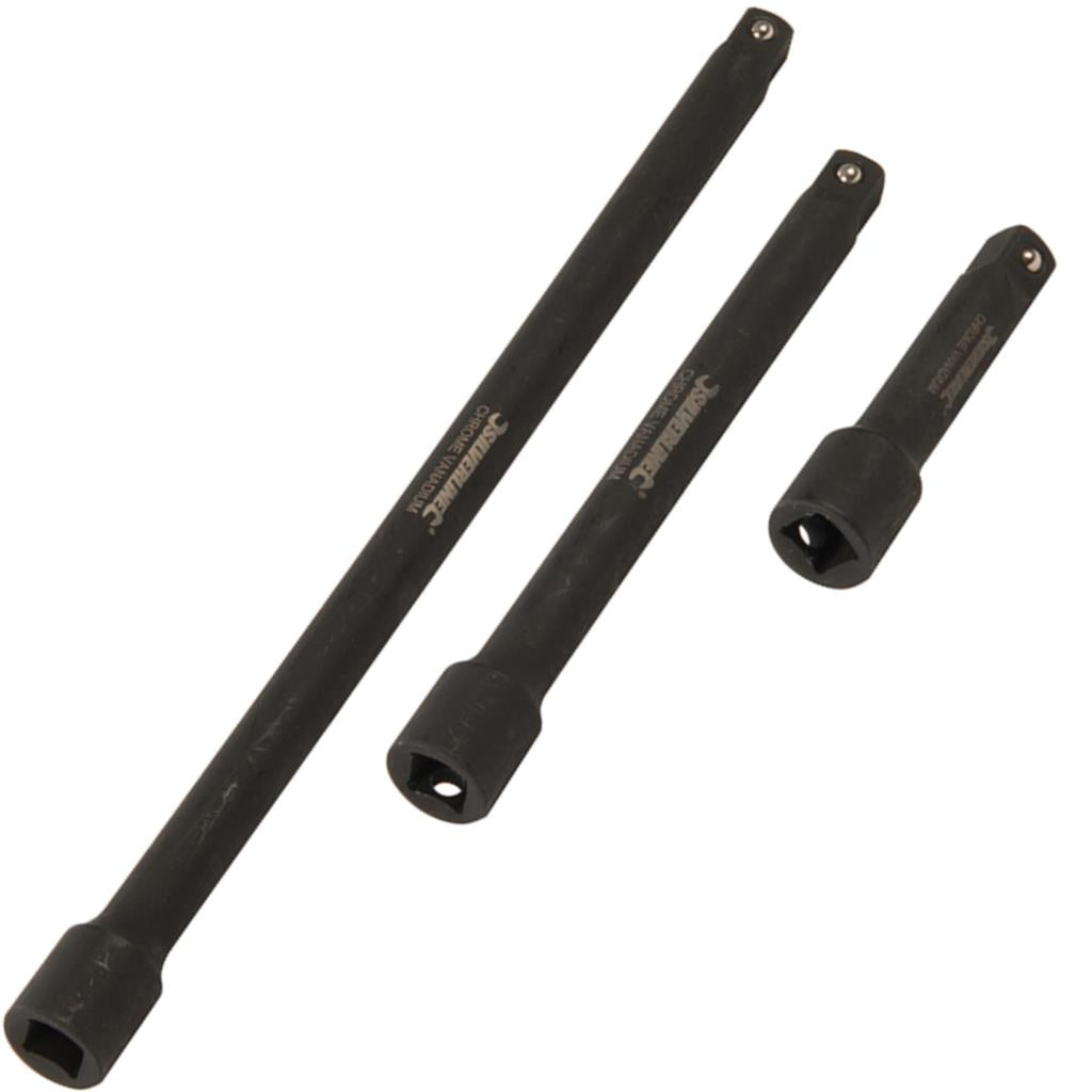Silverline 3pc Impact Socket Extension Bar Long Reach 1/2" Drive Set 75 150 250 Silverline 3pc Impact Socket Extension Bar Long Reach 1/2" Drive Set 75 150 250
