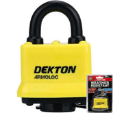 Dekton Weather Resistant 50mm Steel Shackle Outdoor Security Padlock & Keys