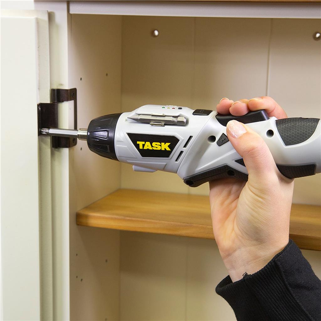 Task 3.6v Rechargeable Battery Power Cordless Screwdriver Drill Bit Set 5pc Task 3.6v Rechargeable Battery Power Cordless Screwdriver Drill Bit Set 5pc