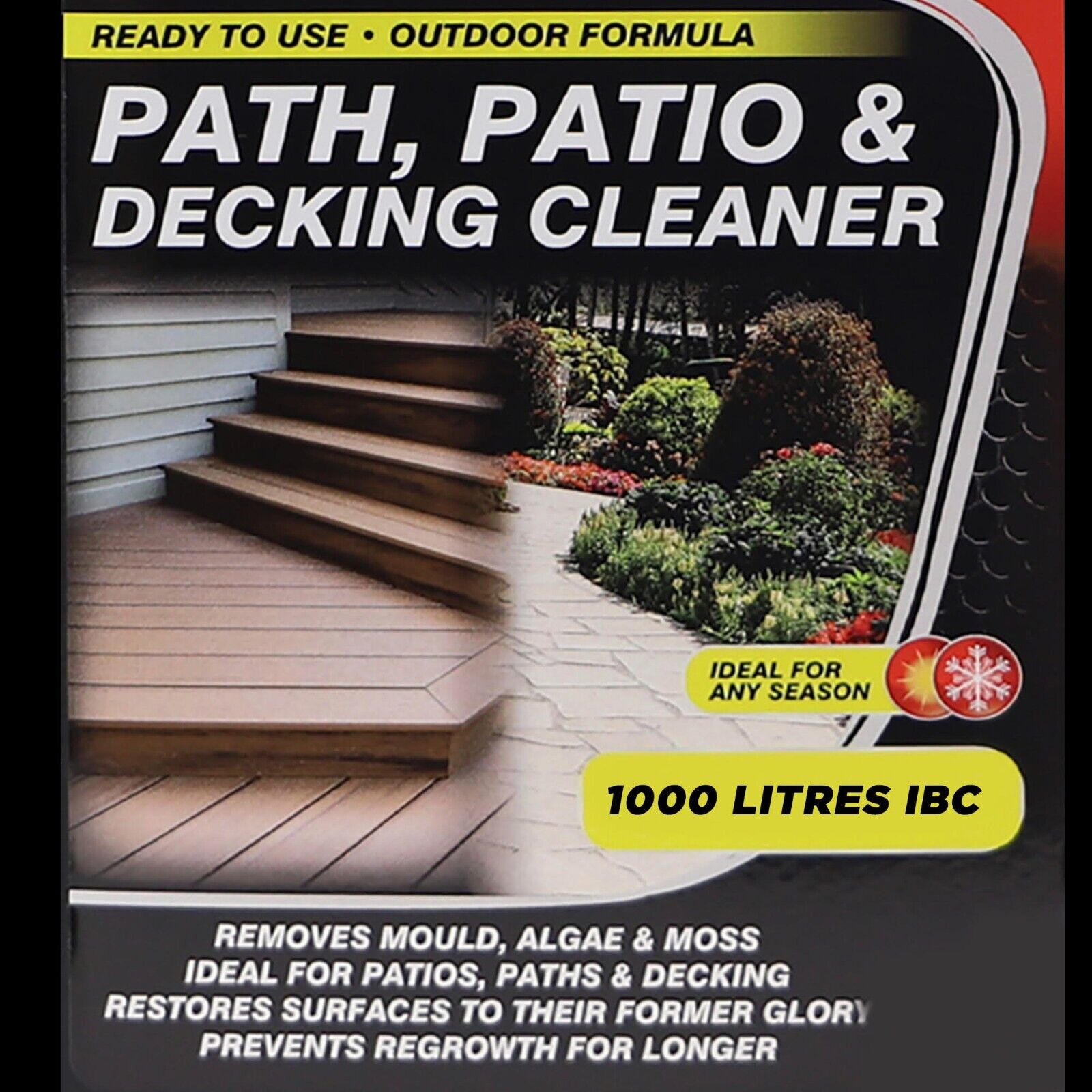 Path Patio Decking Cleaner IBC Container 1000 Litre Kills Mould Algae Moss Path Patio Decking Cleaner IBC Container 1000 Litre Kills Mould Algae Moss